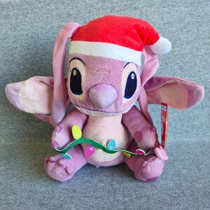 Disney’s Stitch Pink Plush Toy Holiday Lights Angel NWT